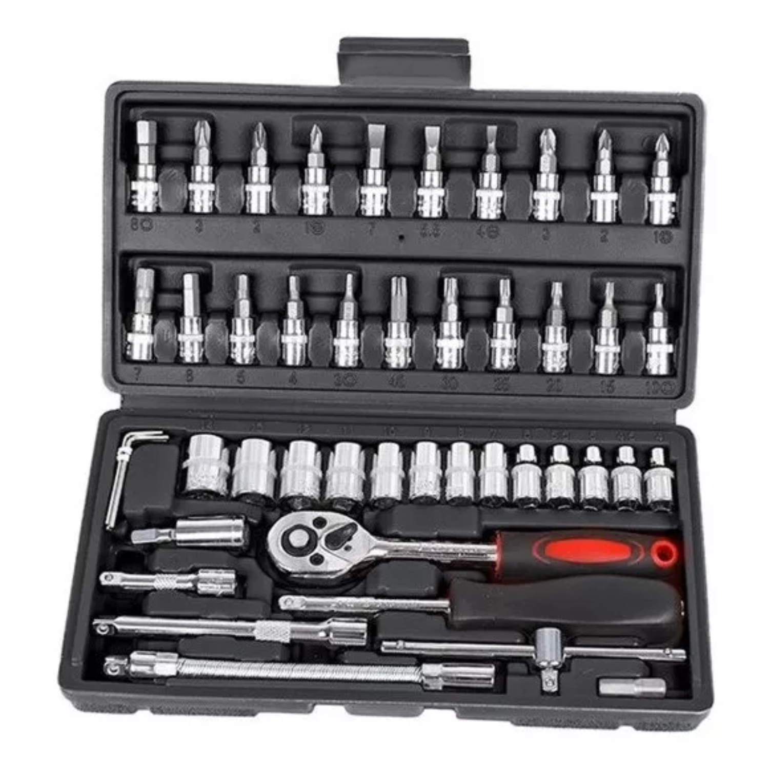 Miniatura 3 de JUEGO DE COPAS RACHET 1/4 X 46 PIEZAS